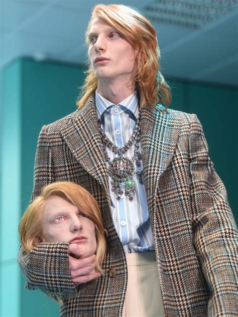 gucci models holding heads|The Story Behind Gucci's Severed Heads .